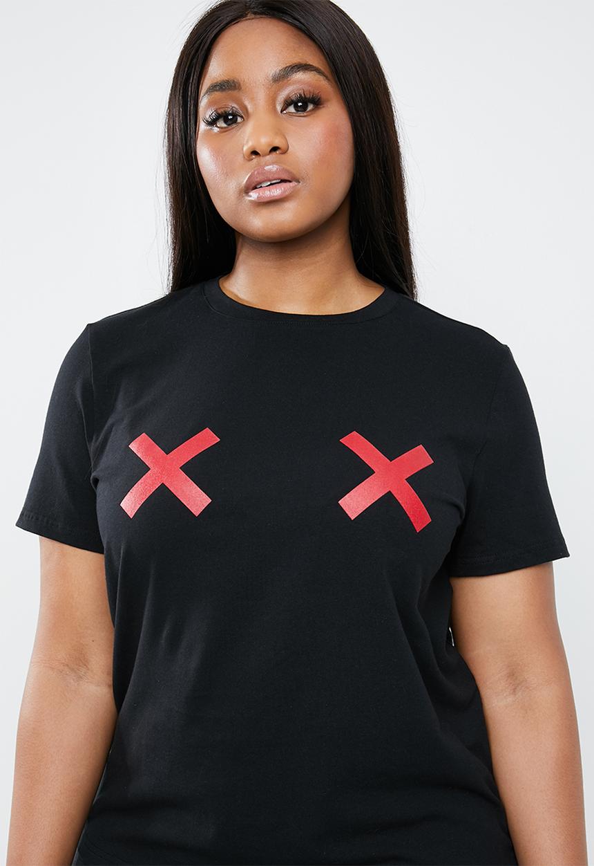 STYLE REPUBLIC PLUS - Criss-cross T-shirt - black