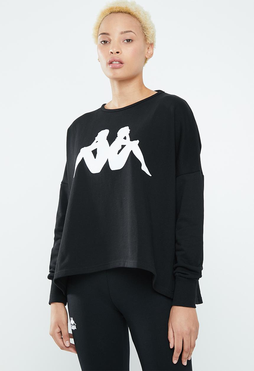 KAPPA - Crew neck sweatshirt - black & white