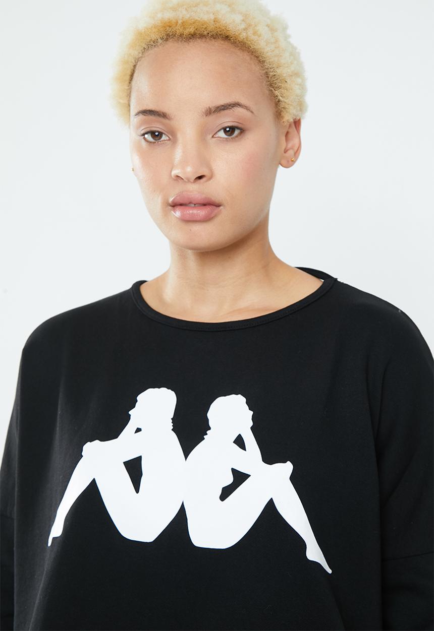 KAPPA - Crew neck sweatshirt - black & white