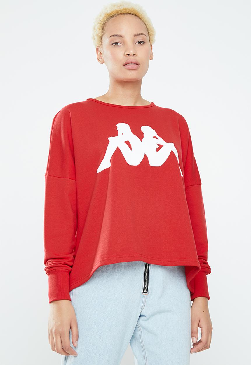 KAPPA - Crew neck sweatshirt - red & white