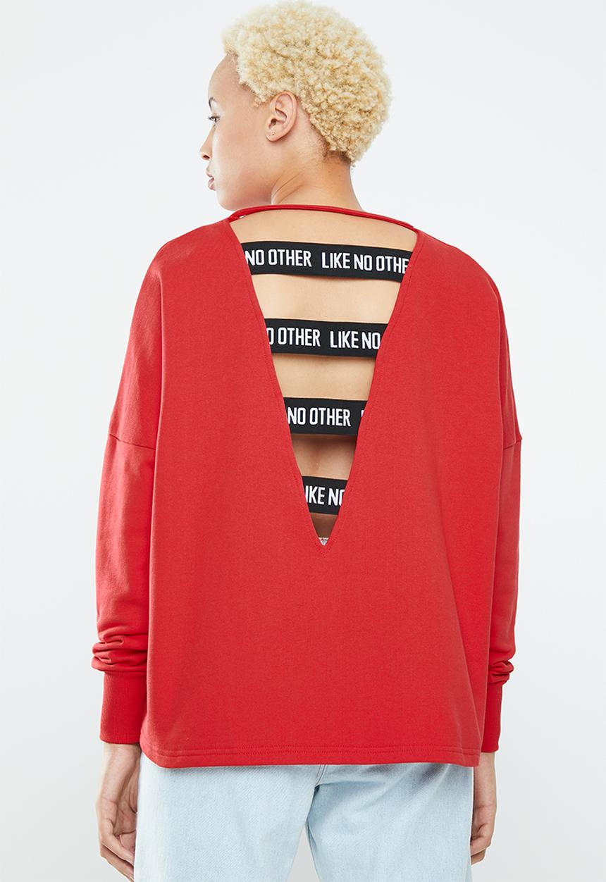 KAPPA - Crew neck sweatshirt - red & white