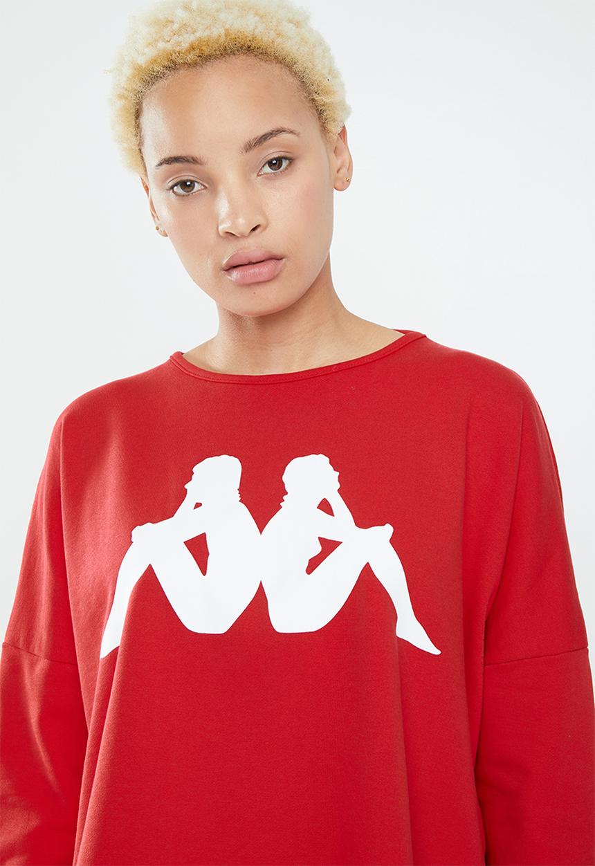 KAPPA - Crew neck sweatshirt - red & white