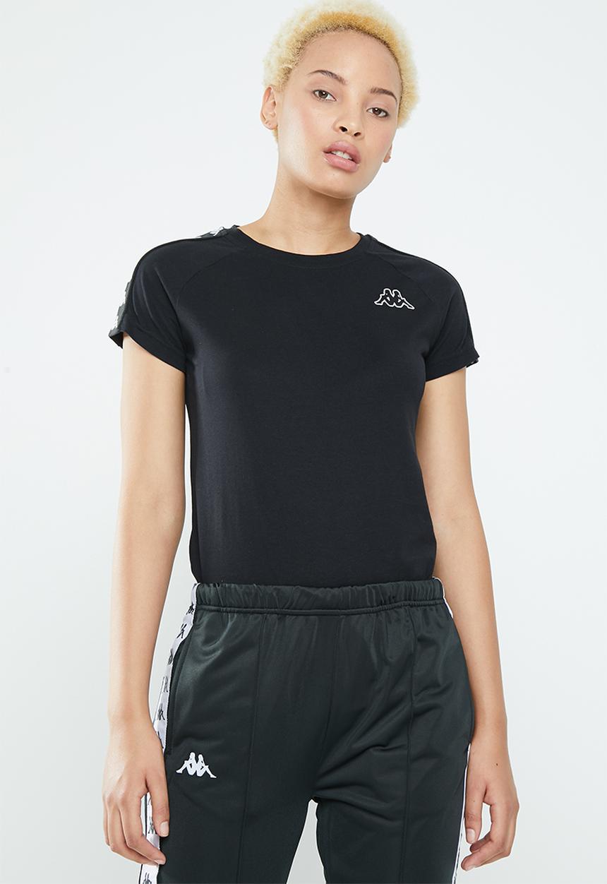 KAPPA - 222 banda woen short sleeve T-shirt - black & white