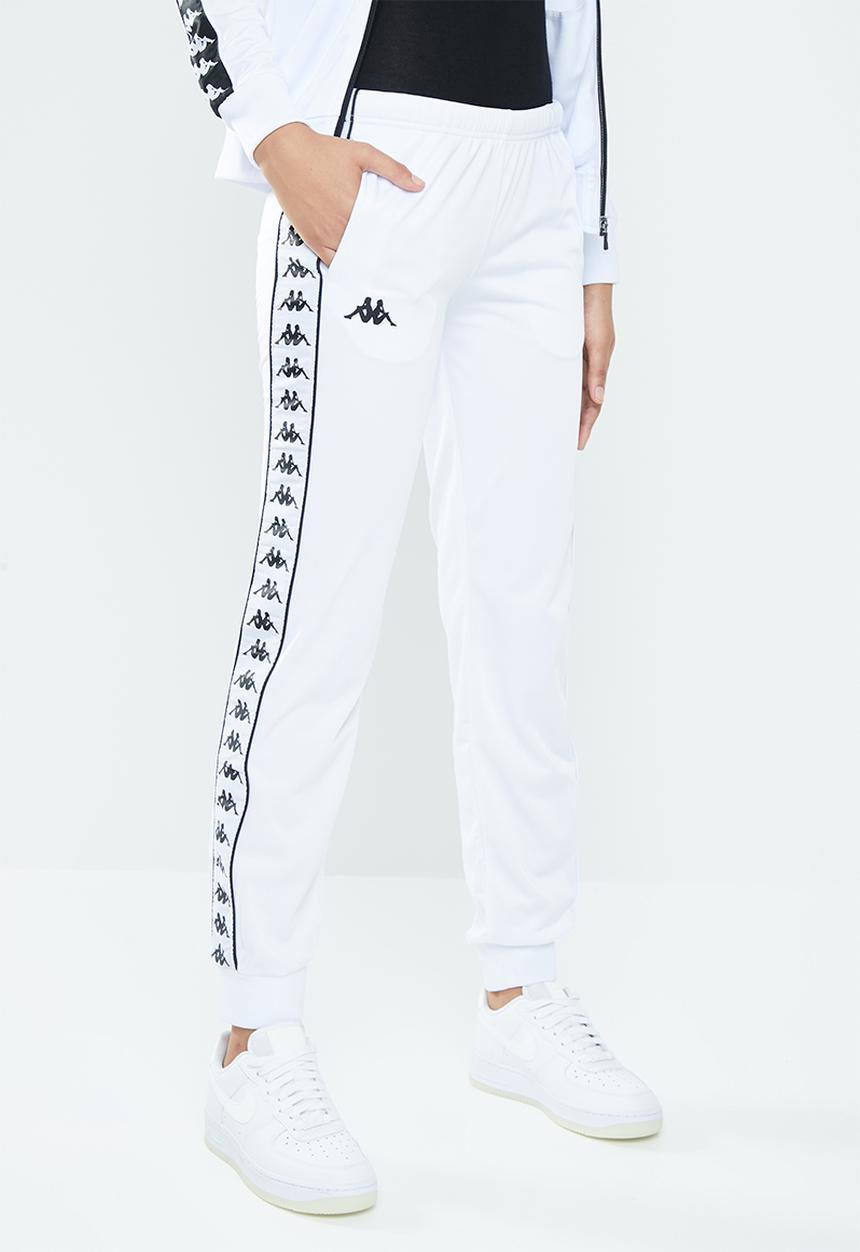 KAPPA - 222 banda wastoria slim track pant - white & black
