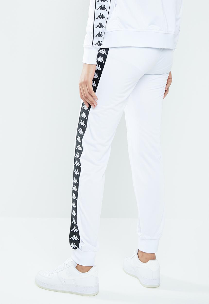 KAPPA - 222 banda wastoria slim track pant - white & black