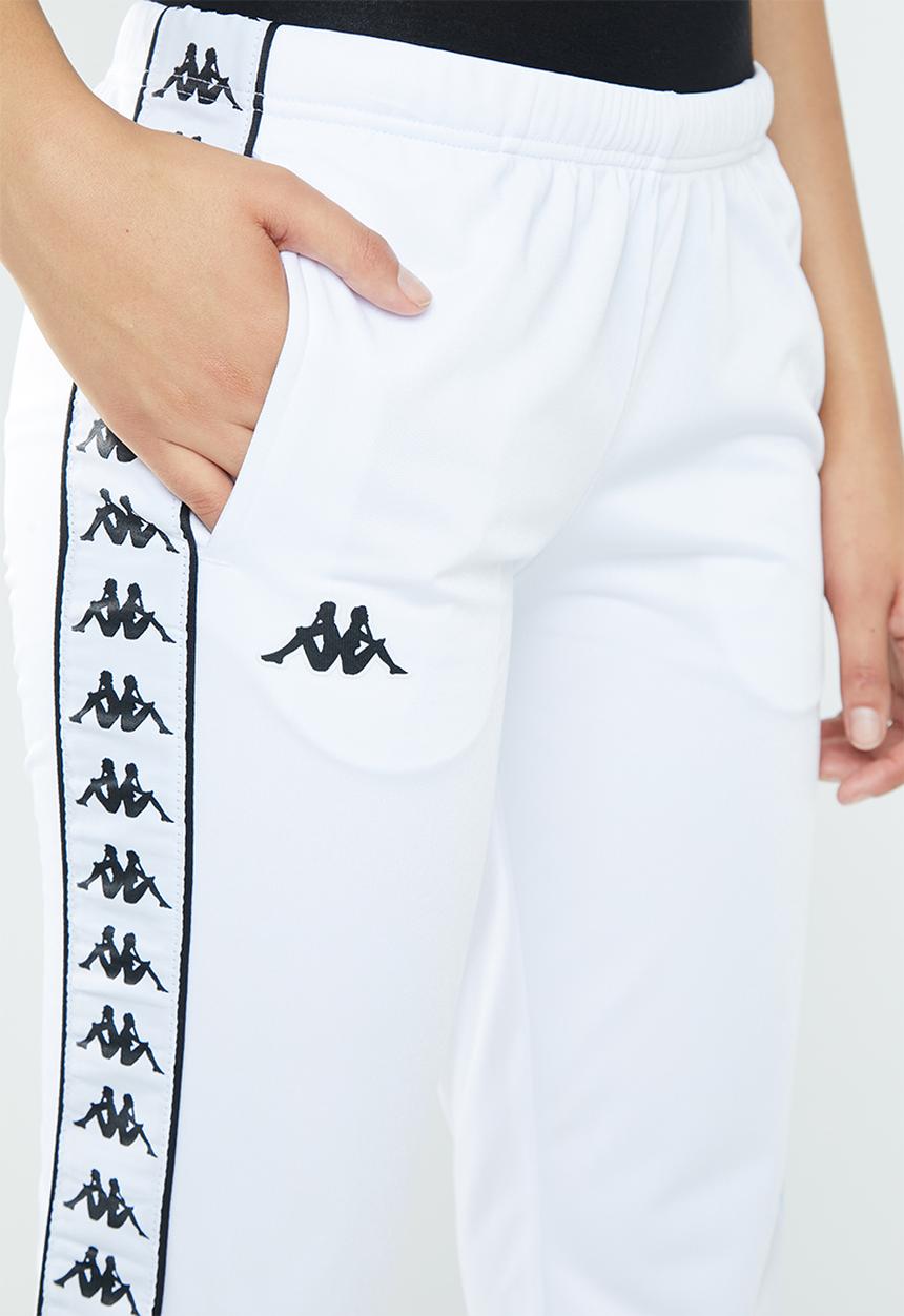 KAPPA - 222 banda wastoria slim track pant - white & black