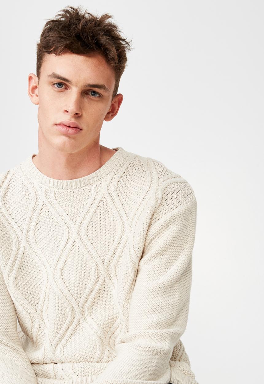 Cotton On - Cable knit sweater - cream