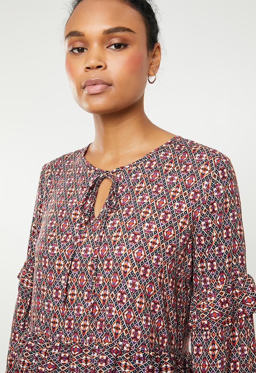 Superbalist - Peasant ruffle maxi dress - multi