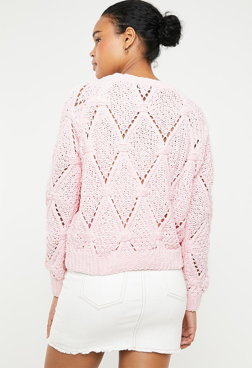 ONLY - Yasmin long sleeve structure pullover - pink