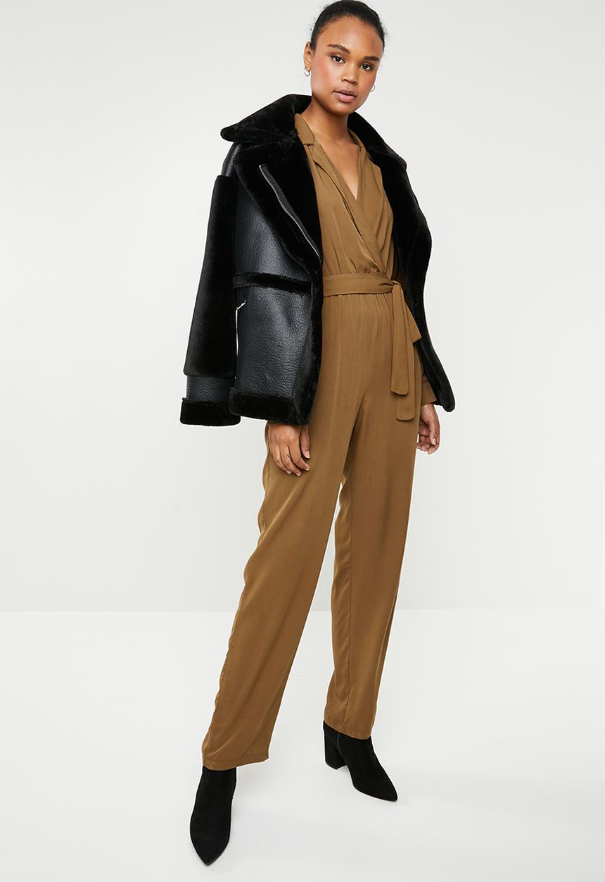 Superbalist - Revere collar jumpsuit - brown