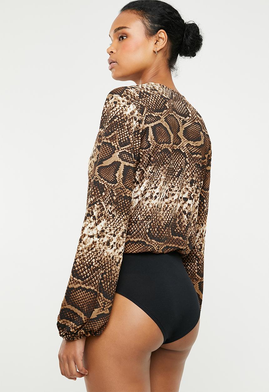 Superbalist - Wrap bodysuit - brown & black