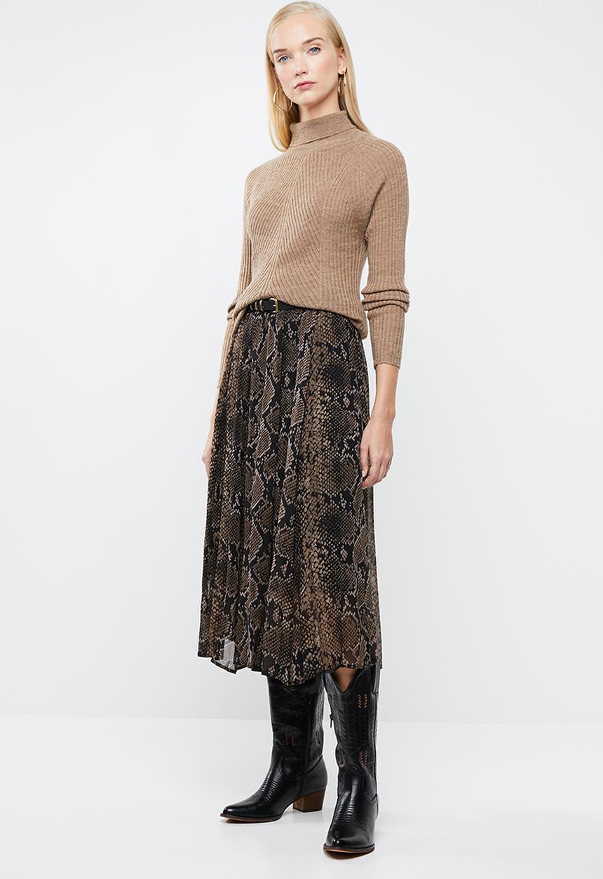 Superbalist - Pleated midi skirt - snake skin