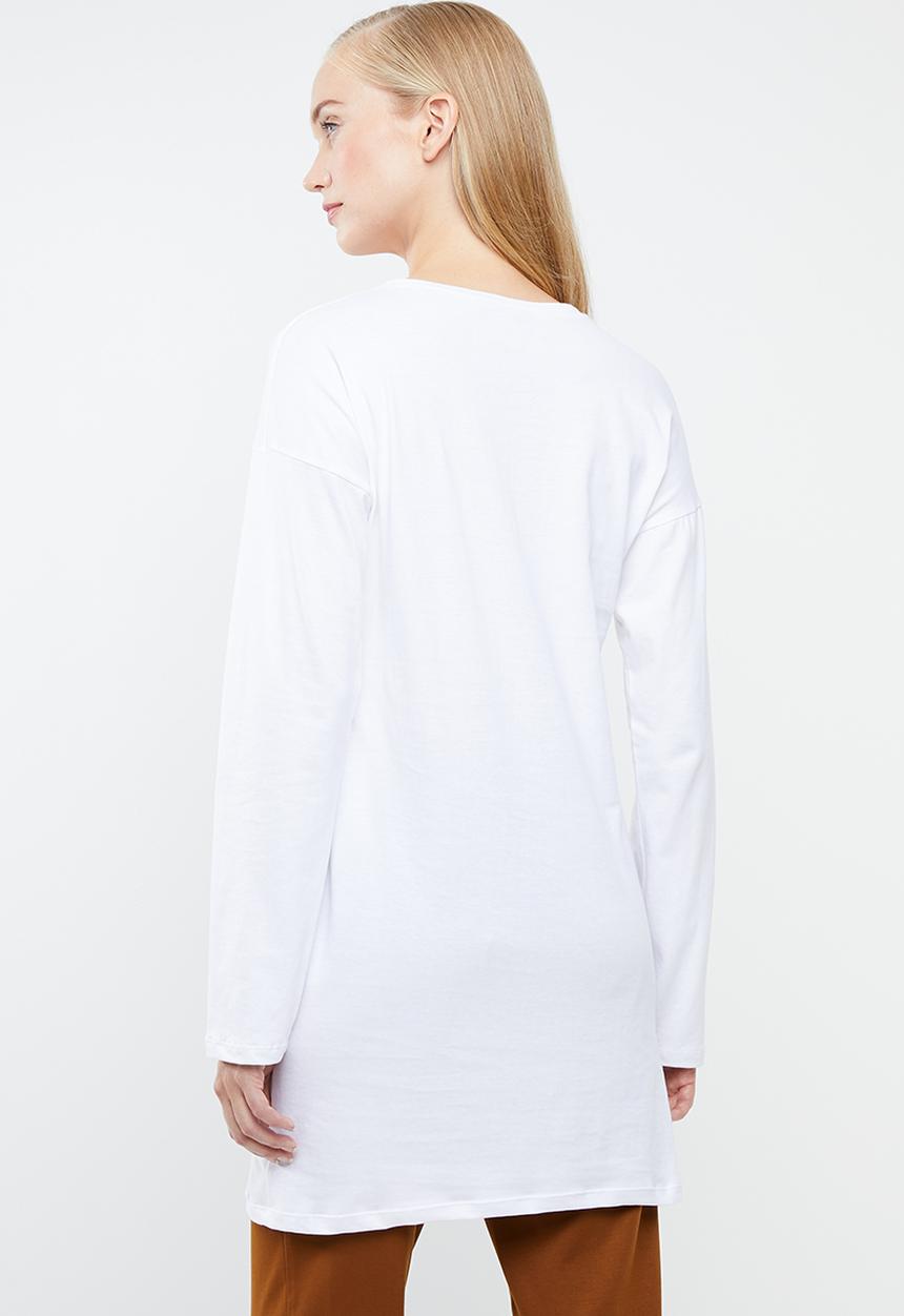 Superbalist - Longline tee with pocket - white