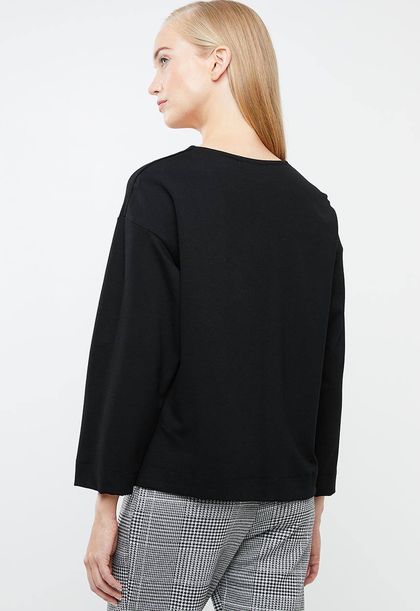 Superbalist - Split hem v-neck tee - black