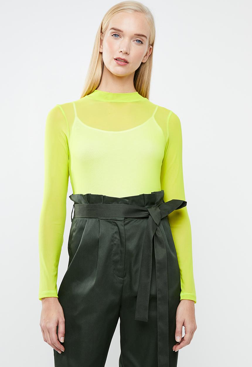 Superbalist - Long sleeve mesh tee - neon yellow