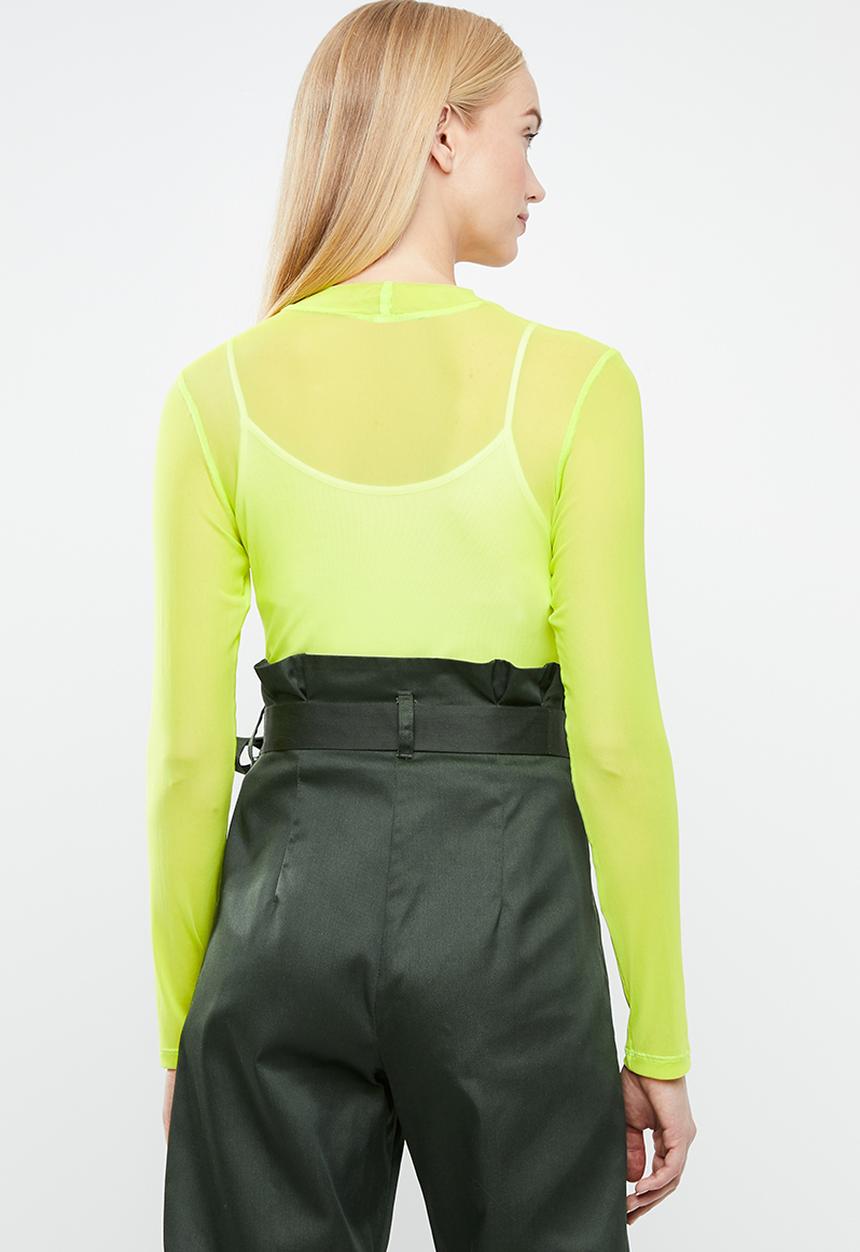 Superbalist - Long sleeve mesh tee - neon yellow