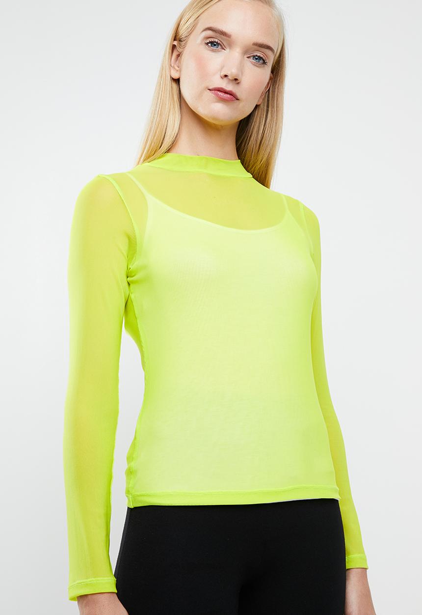 Superbalist - Long sleeve mesh tee - neon yellow