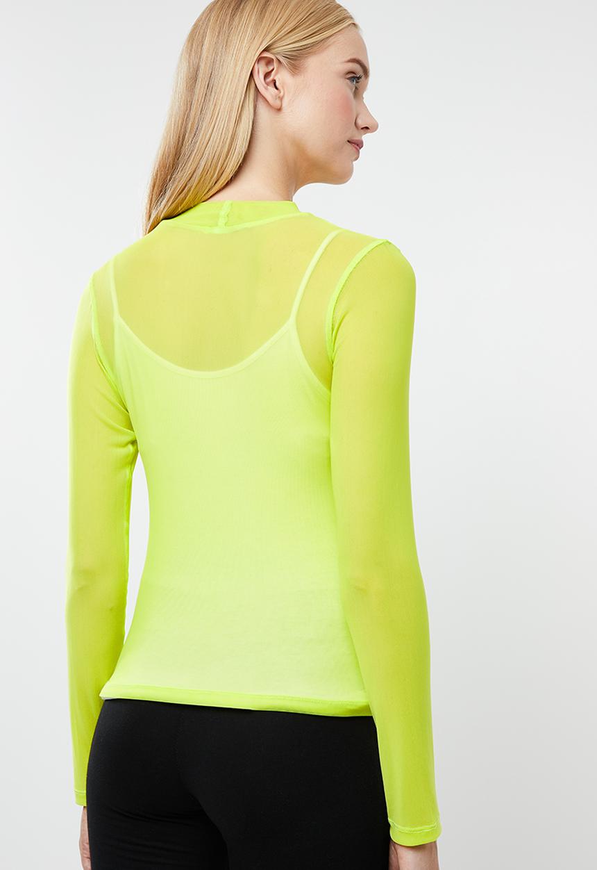 Superbalist - Long sleeve mesh tee - neon yellow