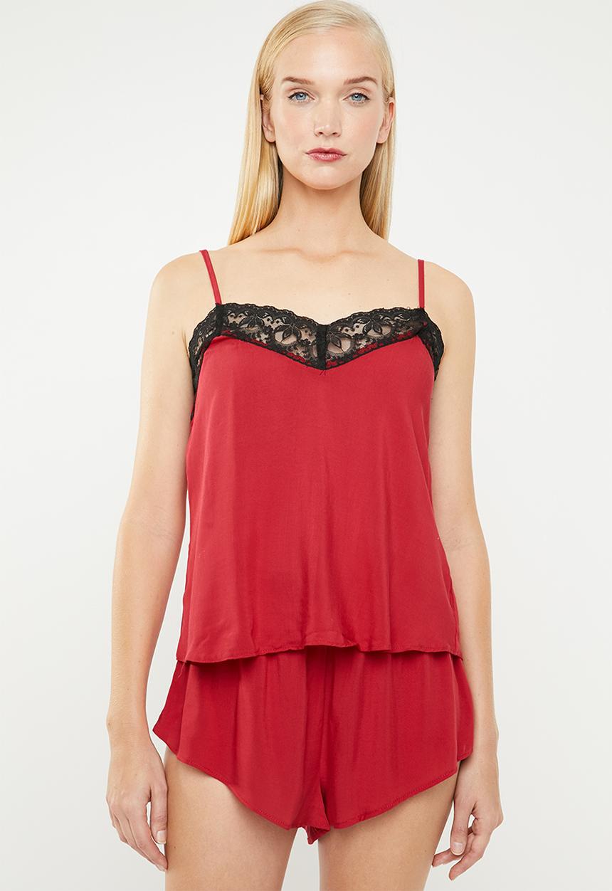 Superbalist - Cami & shorts sleep set - red