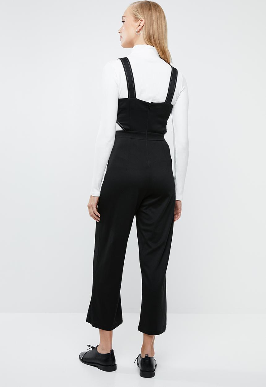 Superbalist - Jumpsuit with contrast stitch & cutout detail - black