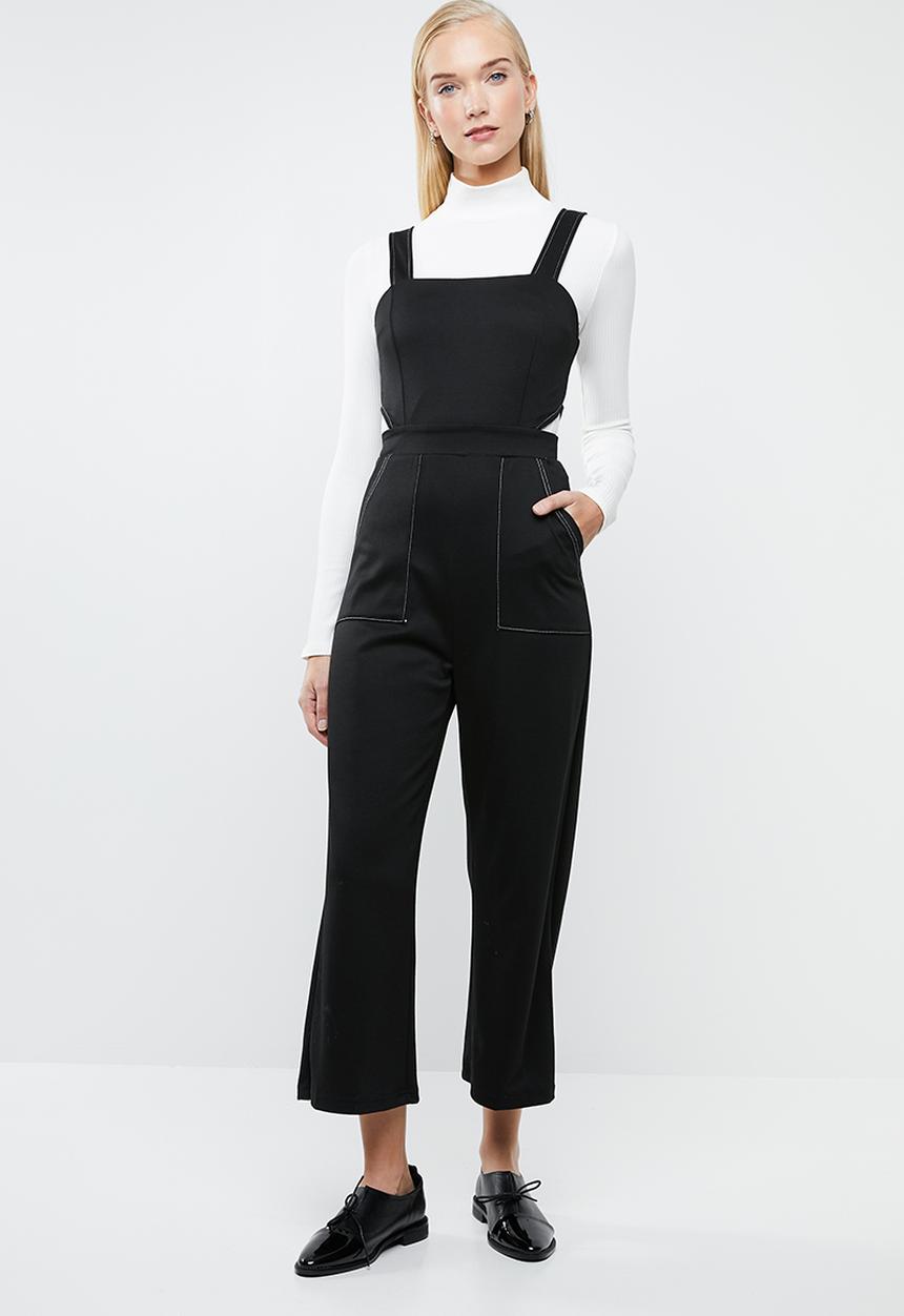 Superbalist - Jumpsuit with contrast stitch & cutout detail - black