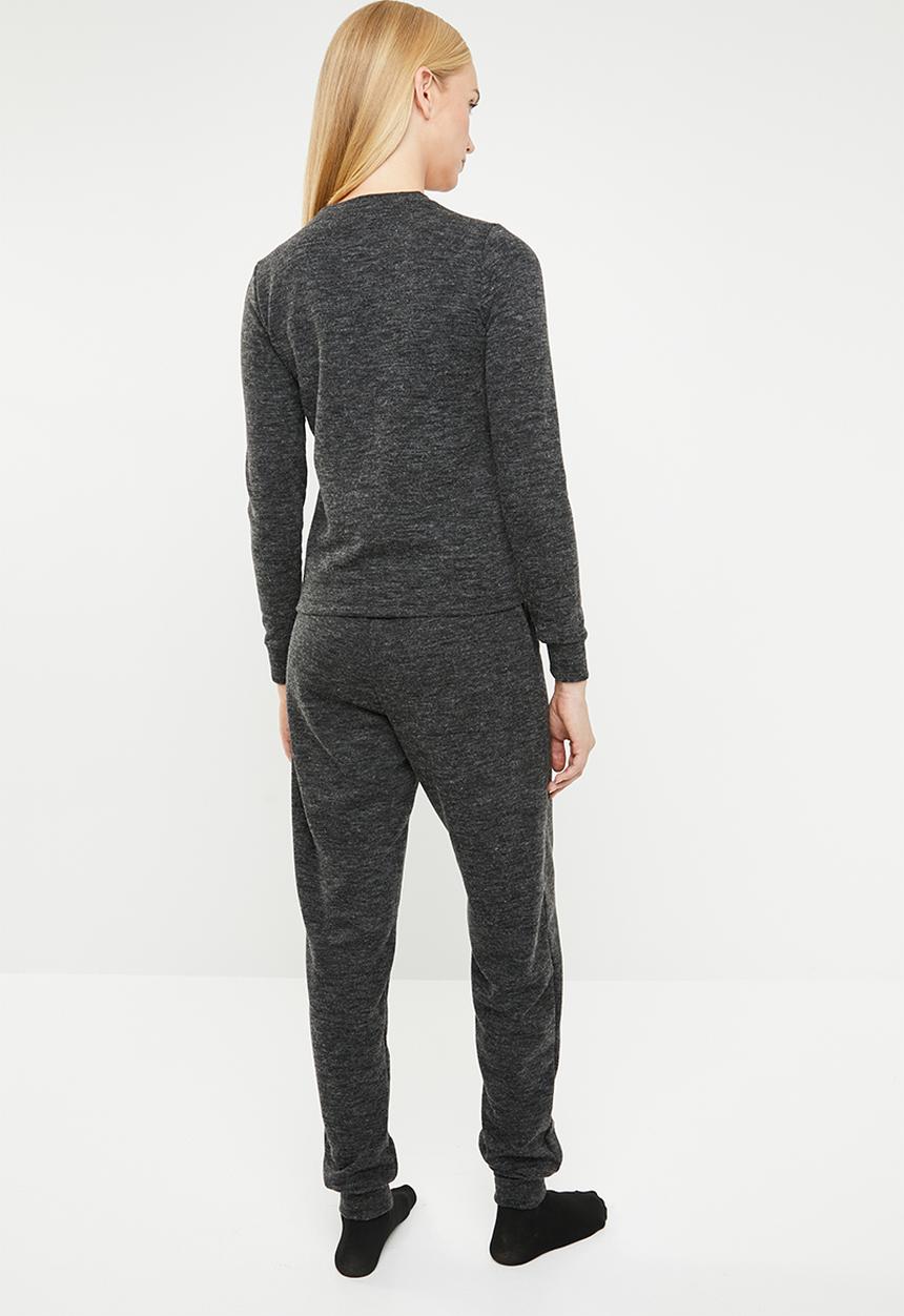 Superbalist - Soft touch sleep set - charcoal 