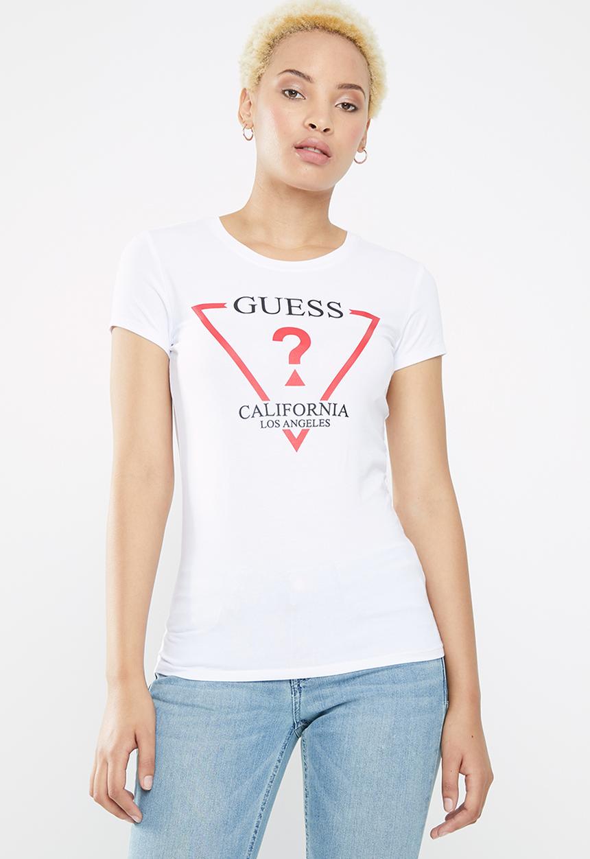 GUESS - Shortsleeve ribbon tri tee - white