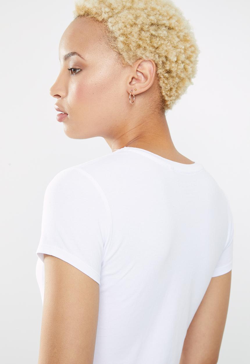 GUESS - Shortsleeve ribbon tri tee - white