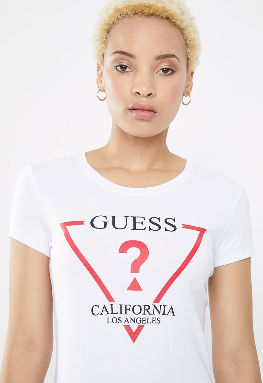 GUESS - Shortsleeve ribbon tri tee - white
