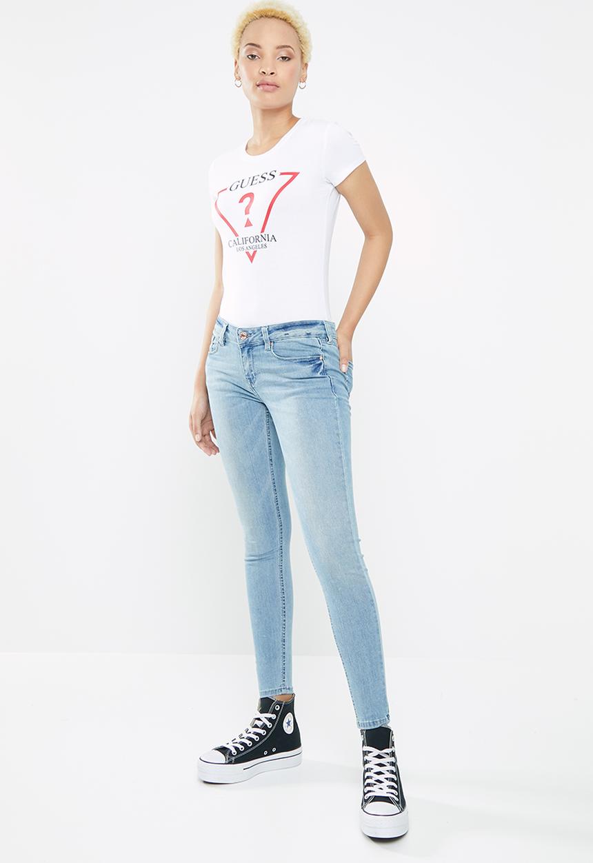 GUESS - Shortsleeve ribbon tri tee - white