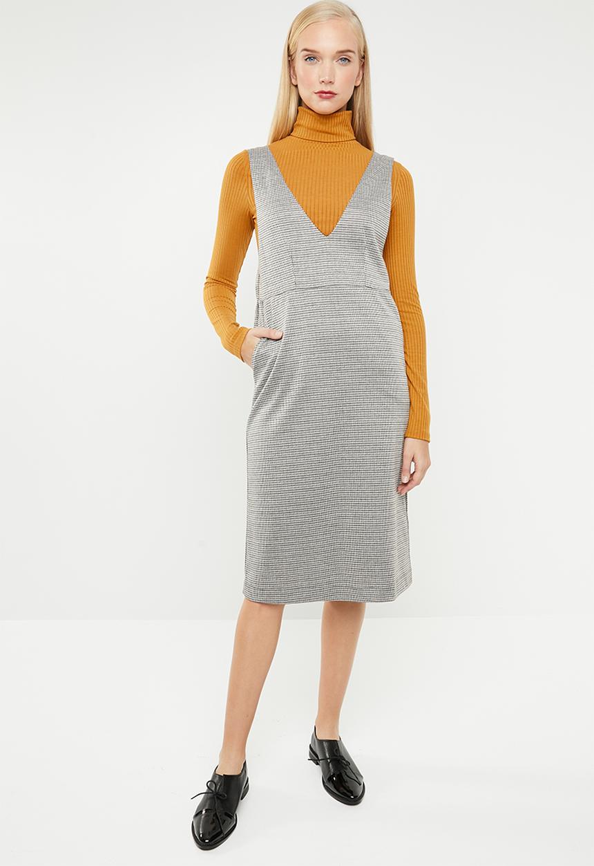 Superbalist - Check pinifore dress - brown 