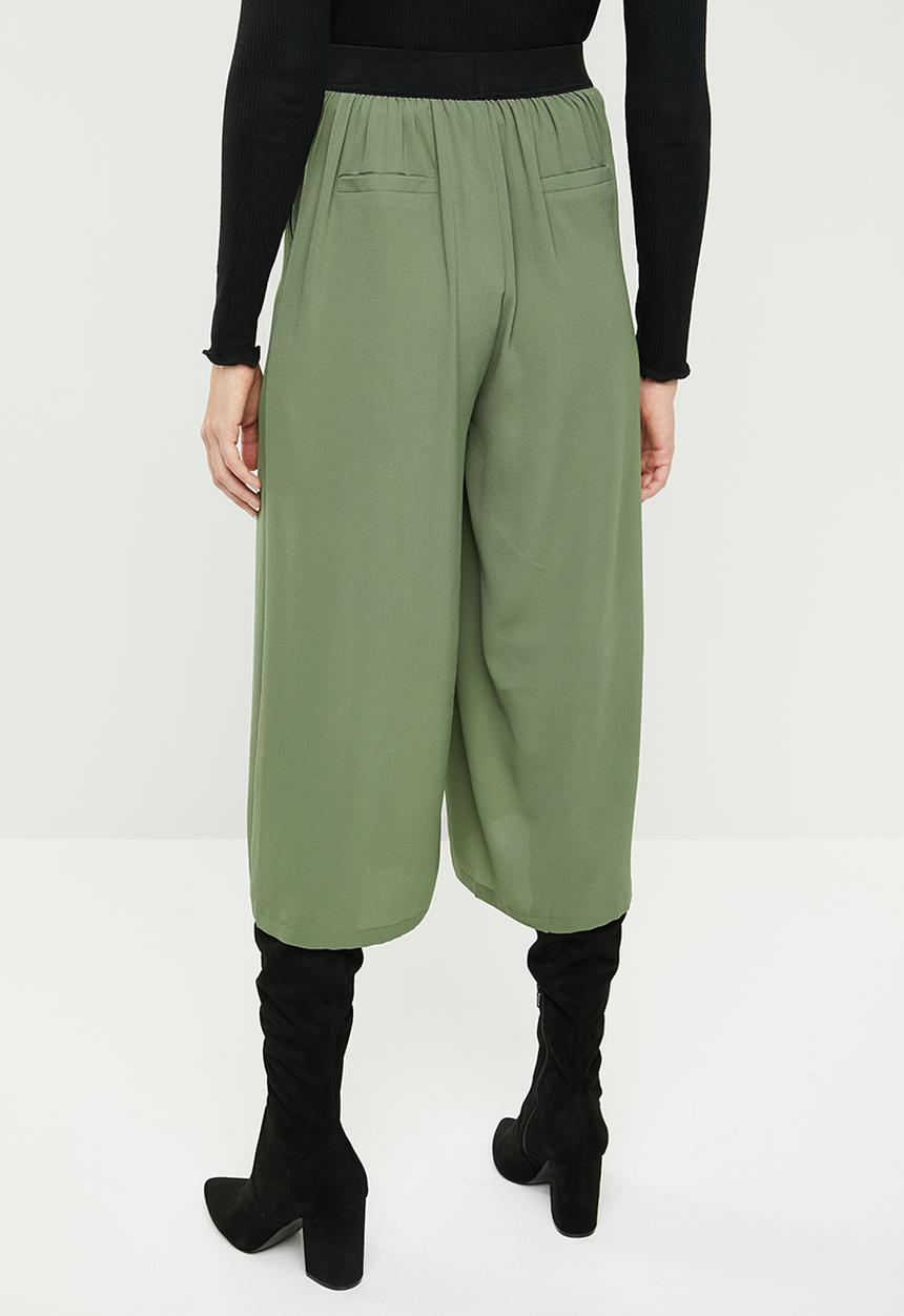 MANGO - Seam detail culotte trousers - khaki