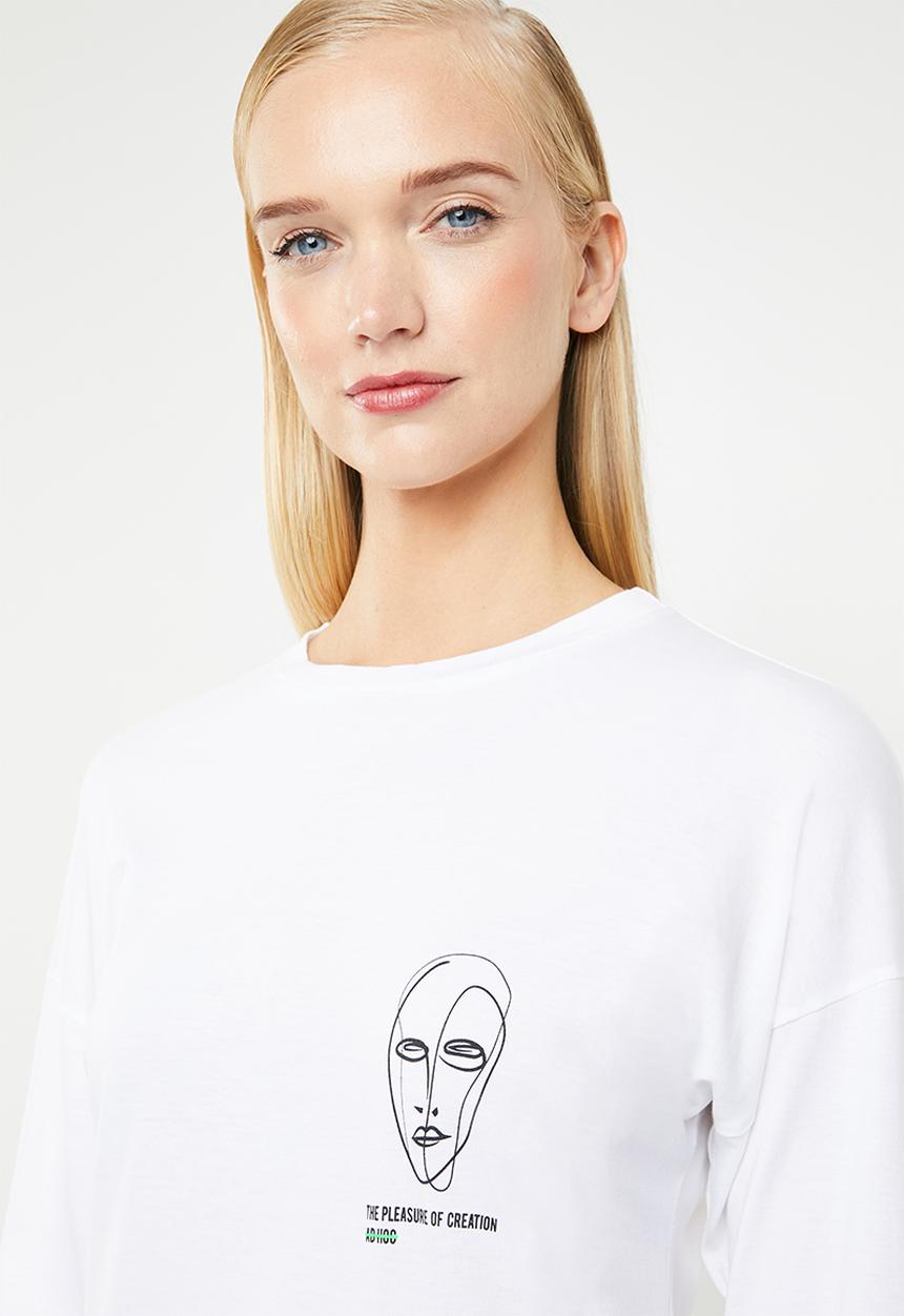 Superbalist - Longline printed tee - white