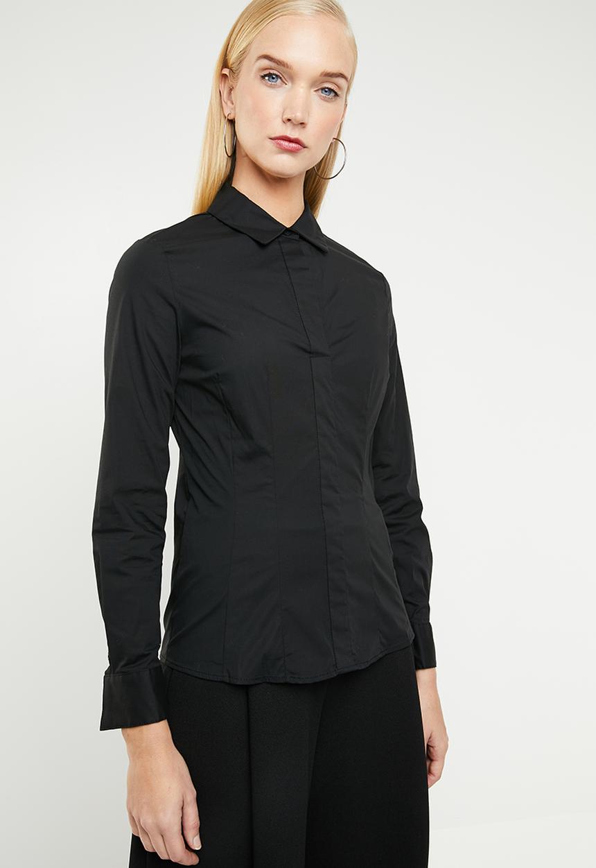MANGO - Cotton smart shirt - black