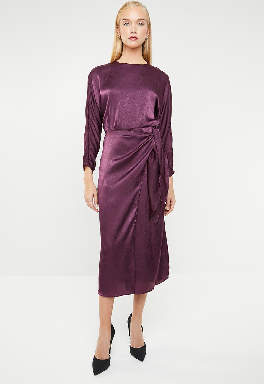 MANGO - Wrap over dress - purple