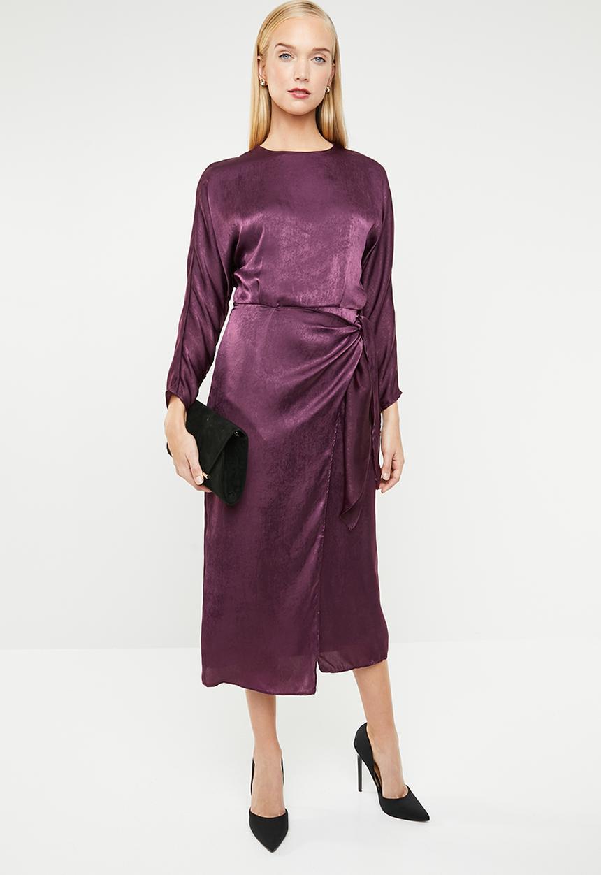 MANGO - Wrap over dress - purple