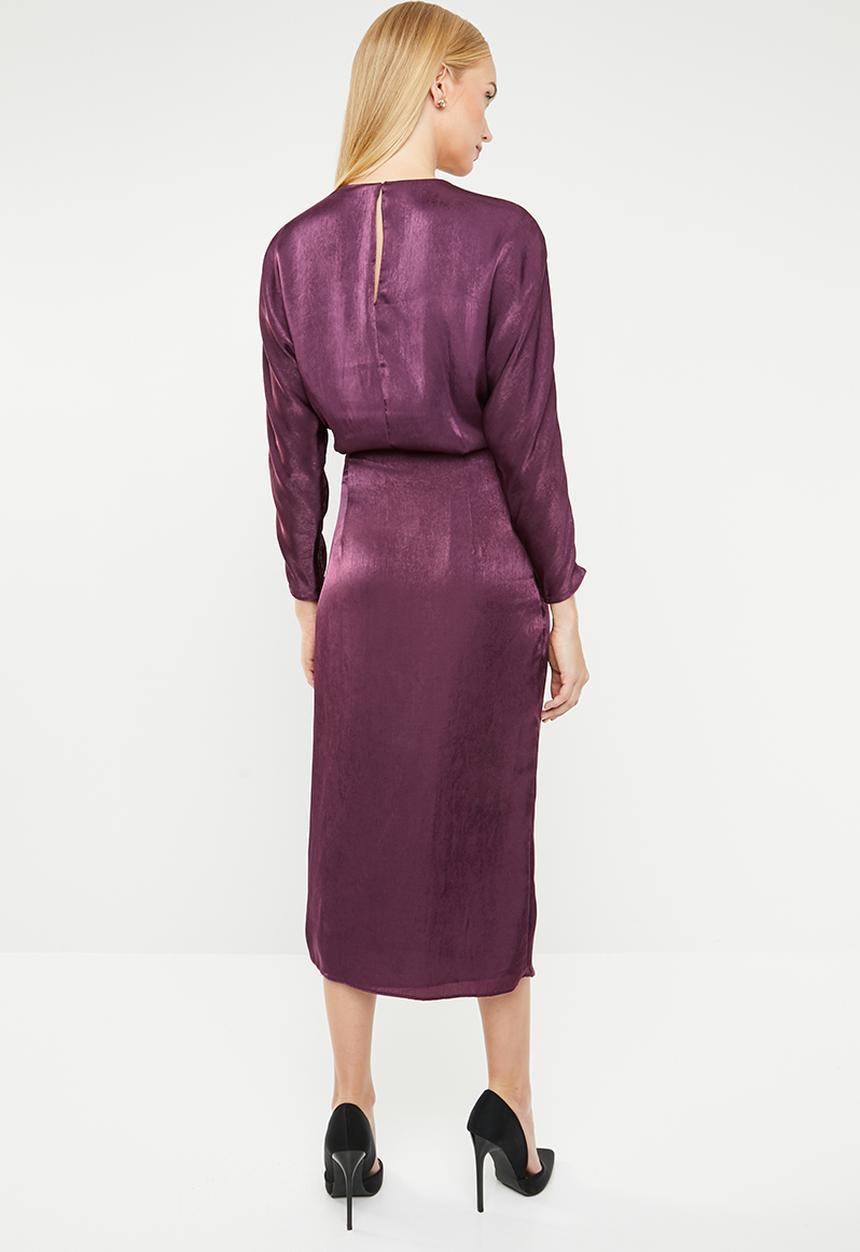 MANGO - Wrap over dress - purple