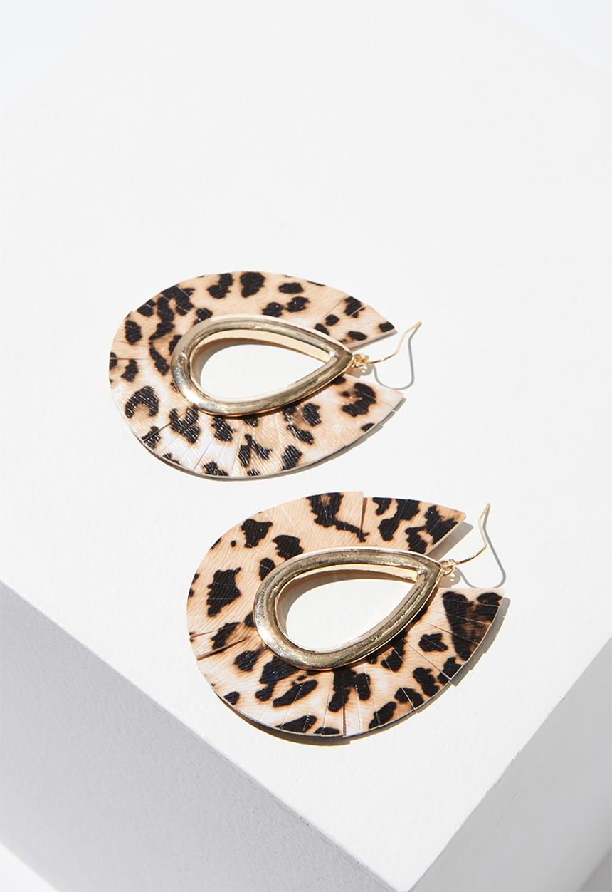 Cotton On - Nina animal earring - neutral & gold