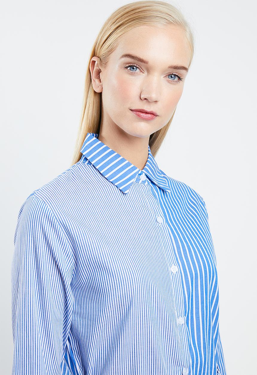 STYLE REPUBLIC - Multi-stripe shirt - blue & white