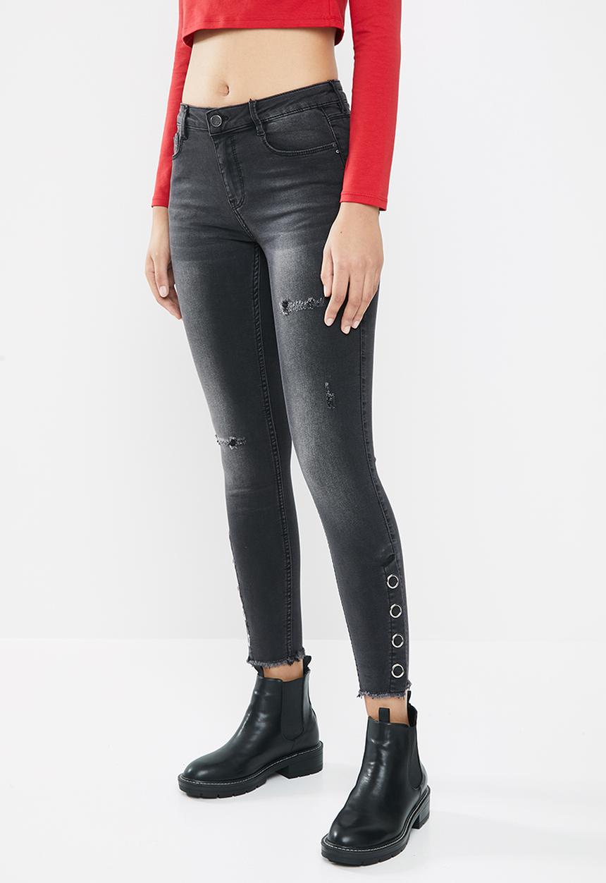 SISSY BOY - Hem press studs axel skinny  - black