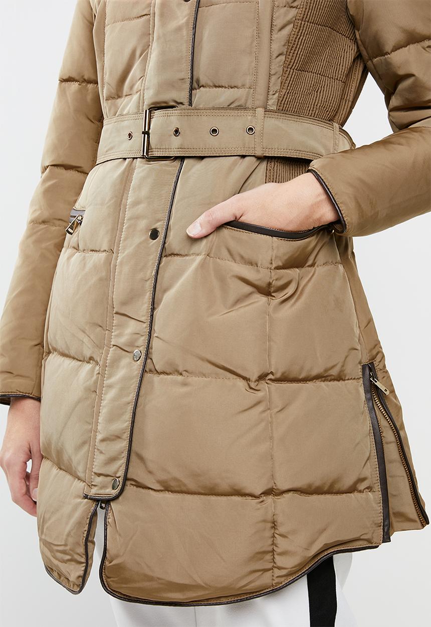 STYLE REPUBLIC - Detachable faux fur puffer - beige