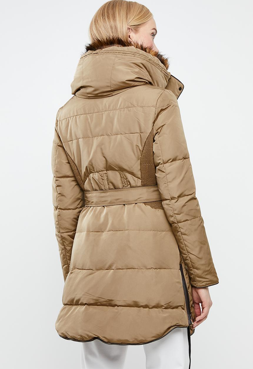 STYLE REPUBLIC - Detachable faux fur puffer - beige