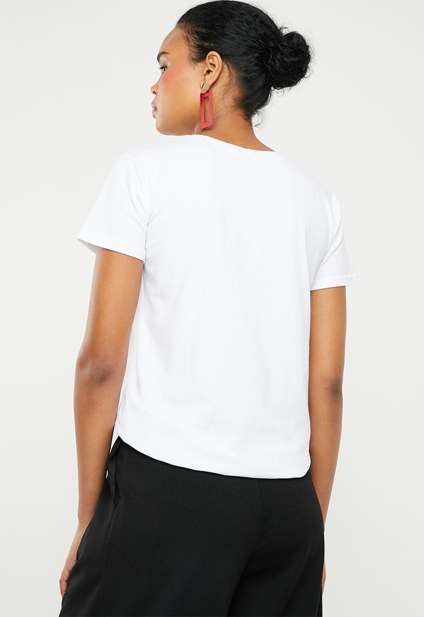 STYLE REPUBLIC - Face abstract T-shirt - white