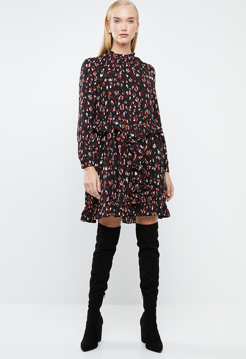 Vero Moda - Abby short dress - black & burgundy