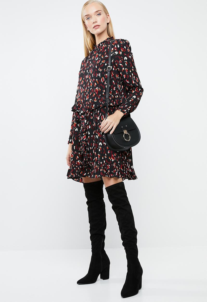 Vero Moda - Abby short dress - black & burgundy