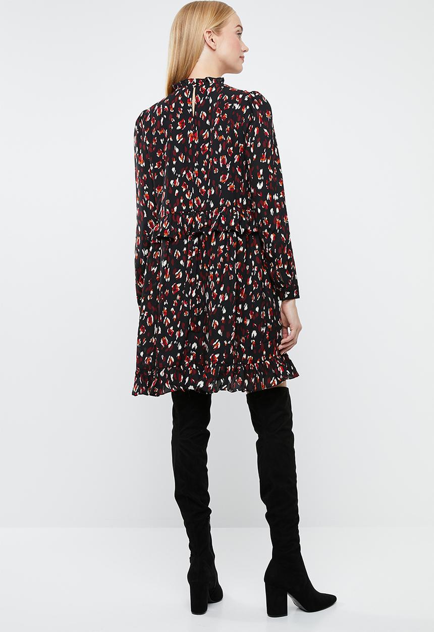 Vero Moda - Abby short dress - black & burgundy