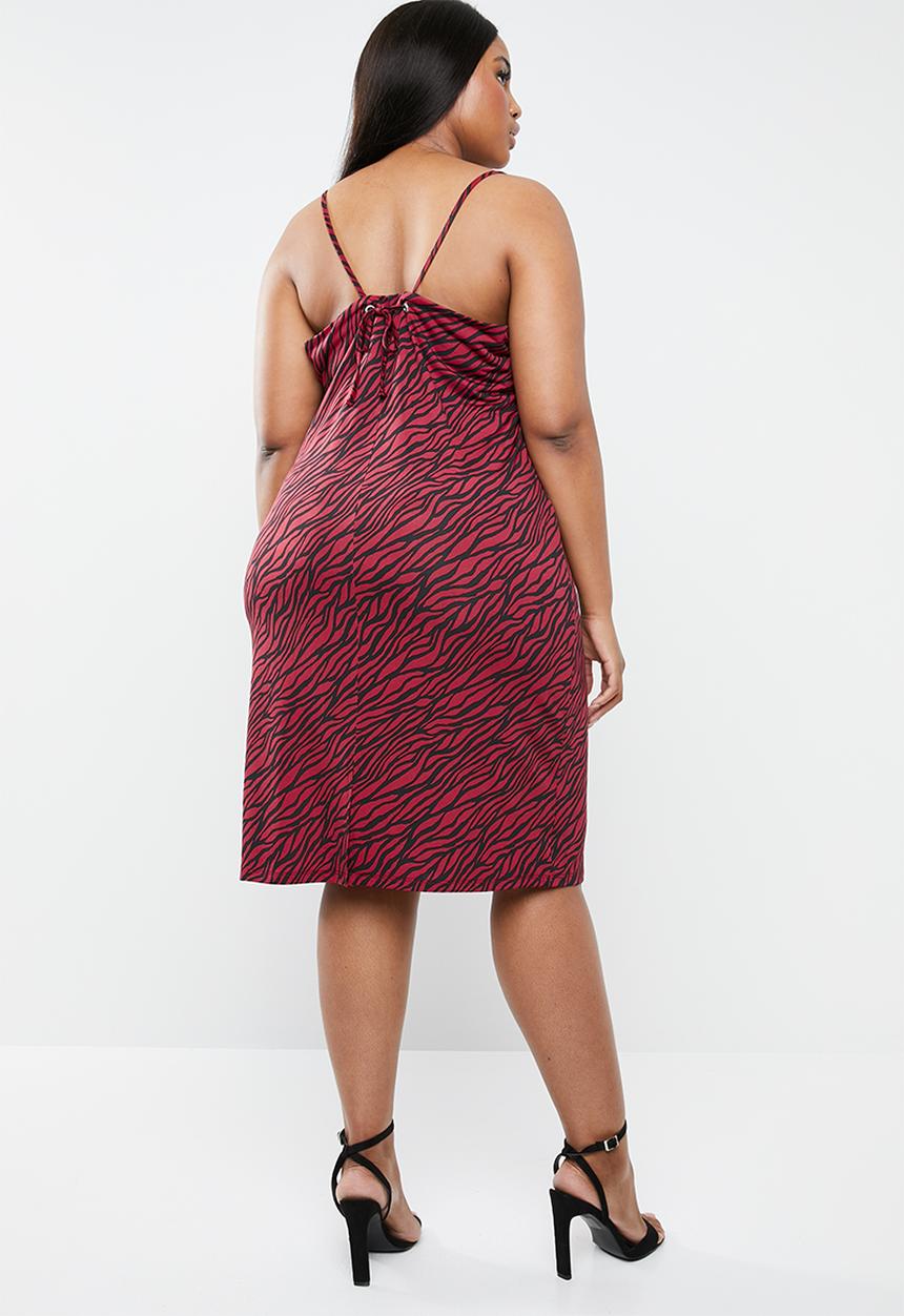 Superbalist - Slip dress - red & black