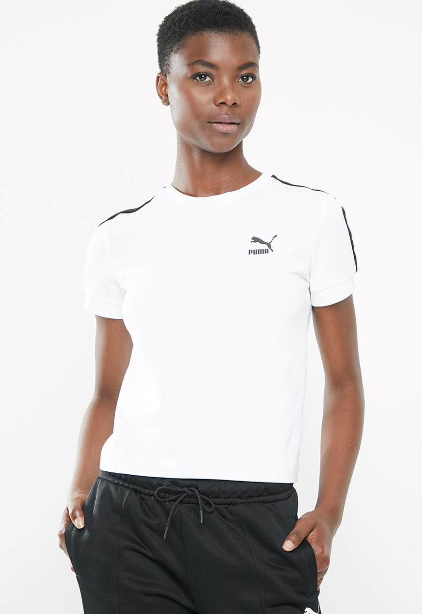PUMA - Classics tight t7 tee - white & black