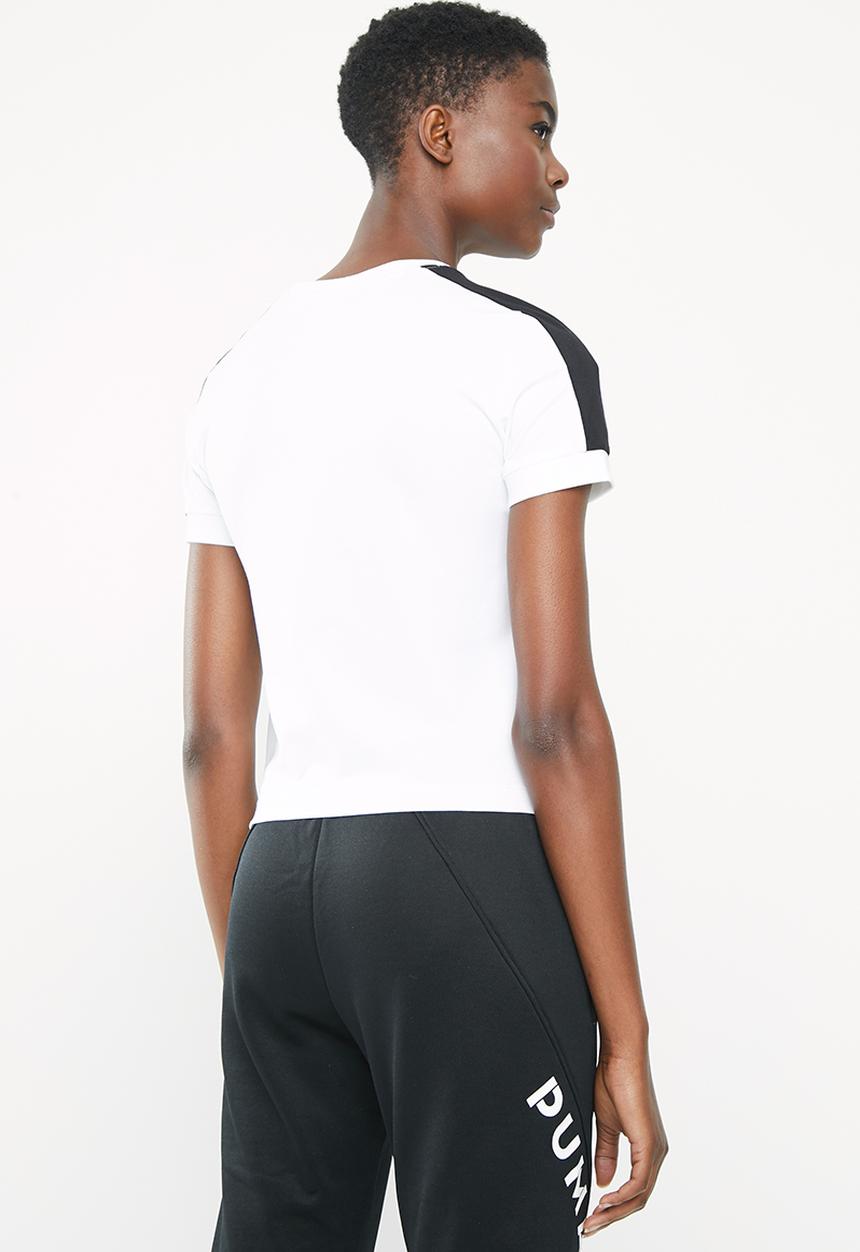 PUMA - Classics tight t7 tee - white & black