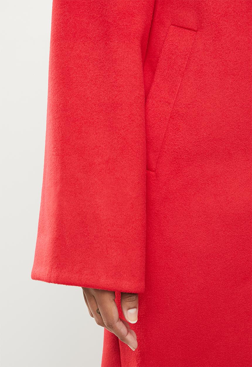 Missguided - Shawl collar midi coat - red